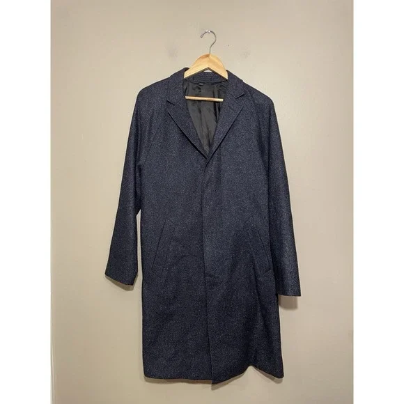 J.Crew‎ Destination Lanificio Wool Silk Overcoat Trench Mens 36S Water Resistant